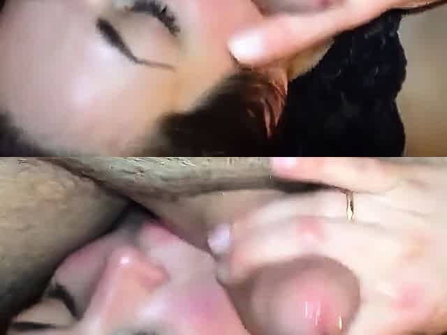 Stranger Gets a Blowjob from a Cuckold's Amateur Brunette Gi