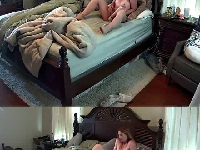 Mommy gets caught masturbating in couch