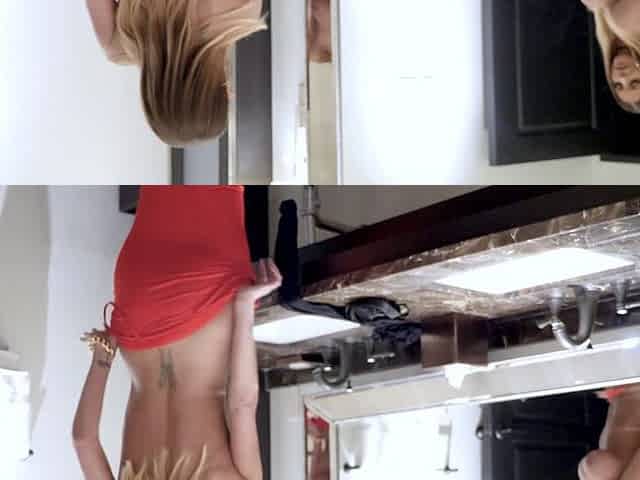 Brooklyn's MILF curves in lacy lingerie; Johnny gets a taste of those phony boobies and nylons