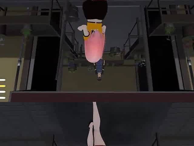 Manga game Roxanne exhibitionist in public