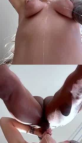 Lapdance and blowjob made by BIG boobs blonde