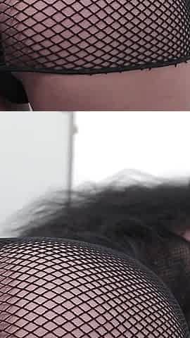Skinny Brunette Sucking and Fucking in the Gloryhole!