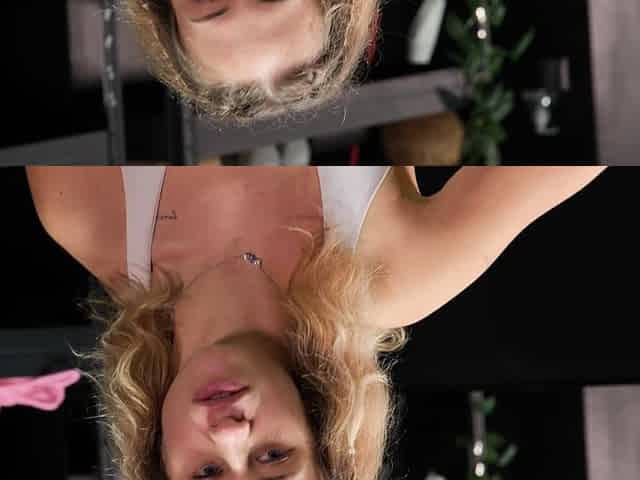 Sexy blonde chick solo masturbation