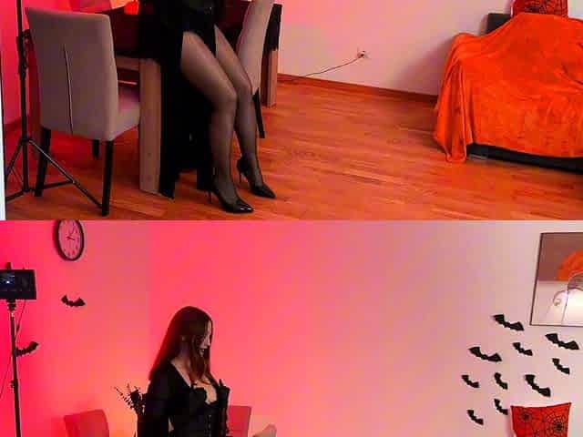 Hot Redhead Witch In Shiny Pantyhose Traps You And Obliges