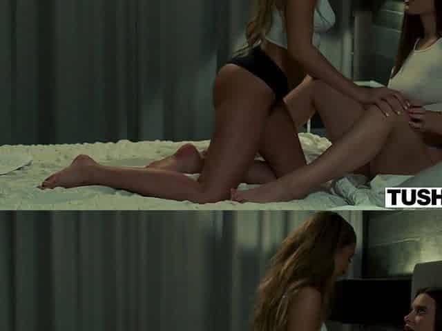 TUSHY Brunette hair Lana Has Sexy Anal Creampie with Pair
