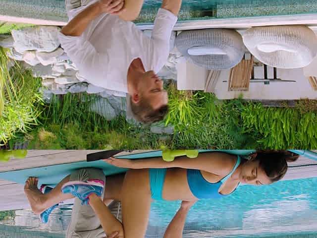 Brunette latina Sophia Leone enjoys outdoor sex with Johnny Castle by the pool