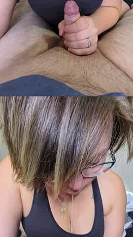 Giving a JOI Hand Job with Big Cumshot