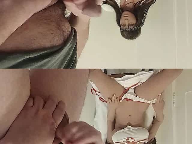 Wanking with my hawt nurse doll of love