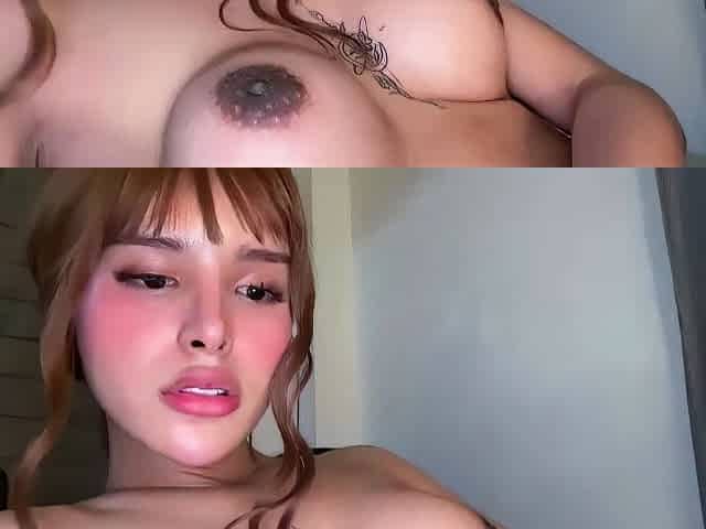 Big boob brunette masturbates on webcam