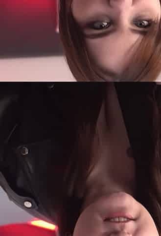 Pretty Woman in a Leather Jacket Dancing Before Sex