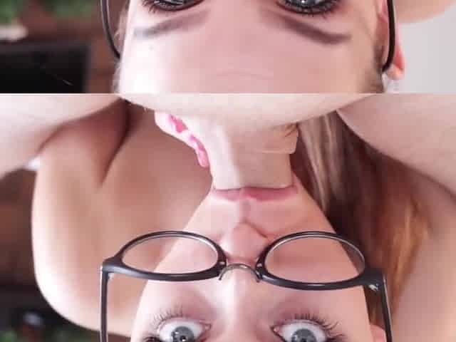 Girlfriend With Glasses Is Not Against The Blowjob Close-up First Pers