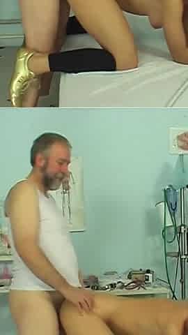Doctor piss - nurse Pepper Pew fucks with old kinky doctor Pavel Terrier