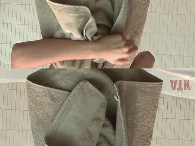 This super cute brunette hair lathers and rinses her hawt skinny body in the shower