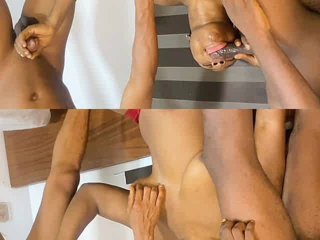Chubby Girl Friend Lets Neighbor Fill Her Holes with Big Dicks