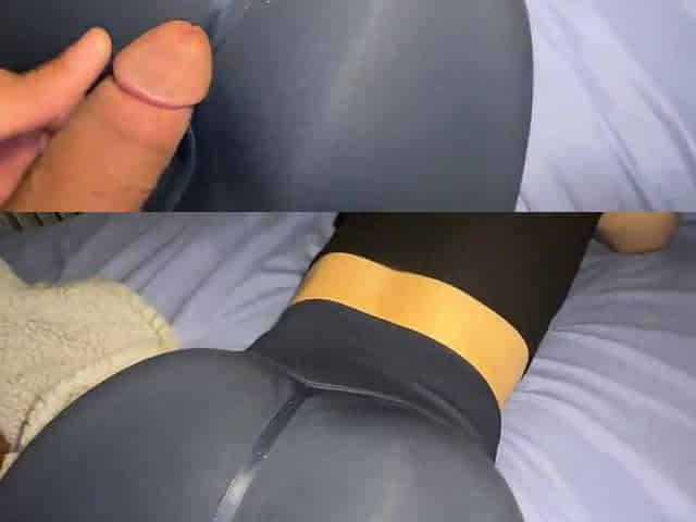 roommate riding a large knob during the time that see a tv show