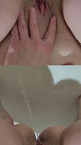 Impure void urine floozy relieves herself in the shower