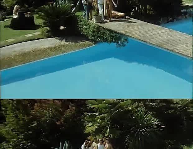 Renowned vintage pornstar fuckfest party in the garden