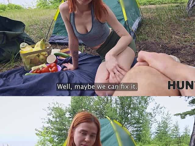 HUNT4K. Russian Chloe jumped on a huge dick in front of her boyfriend