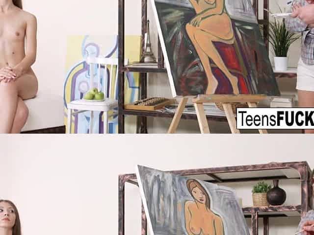 Artist pair have a hawt 3some with the fresh model