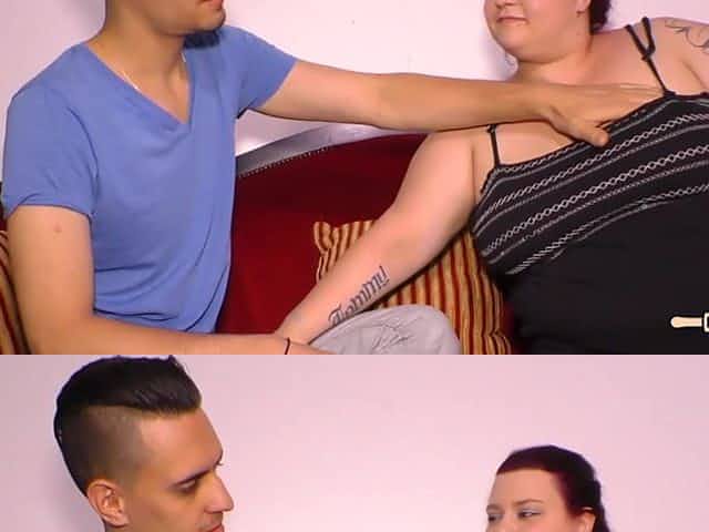 Fat German big-bellied mautre cock sucker blows younger guy