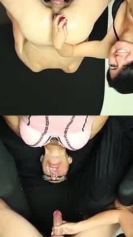 Horny stepsister cum battles without inhibition
