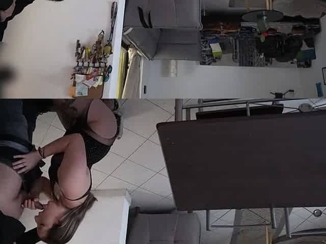 Slutty Wife Pays a Delivery Man with a Good Fuck- Cuckold Husband Joins and Ends up Full of Cum