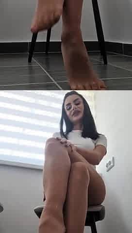 Hot brunette enjoys foot fetish sex