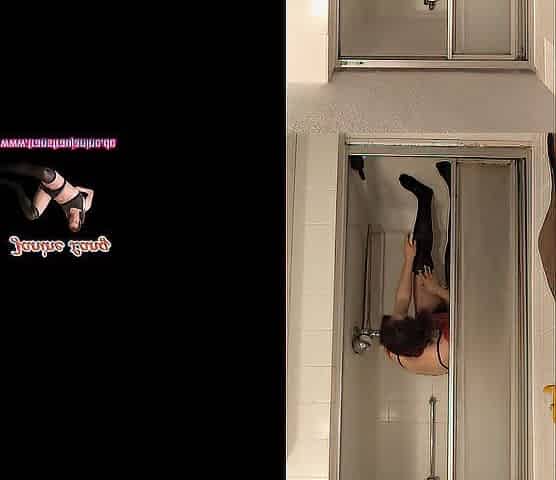 1st time anal in the shower in underware