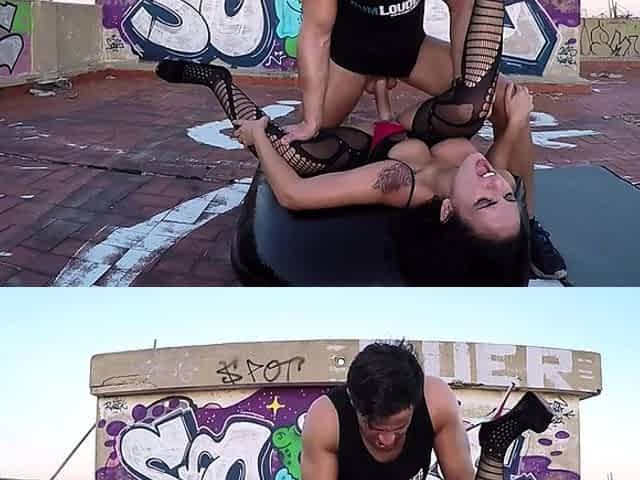 CumLouder-Street Sucker In Ripped Pantyhose