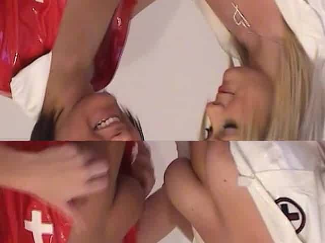Busty Lesbian Nurses Girls And Dildo toy - Big tits in uniform