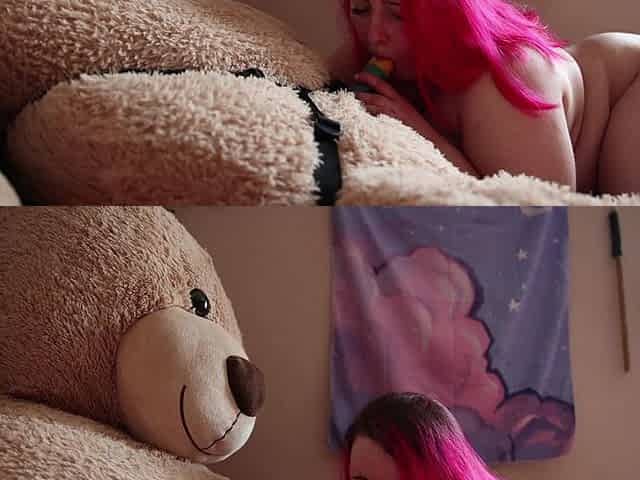 Adorable BBW Fucks Her Big Teddybear