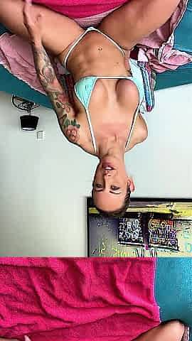 Sheer Micro Bikini Smiling Dutchie Overspread In Oil Intensive Sex tool Screwing Untill Squirting Orgasming