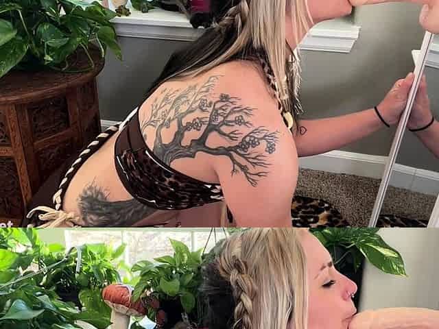 Foxy amateur blonde babe toys and fingers herself