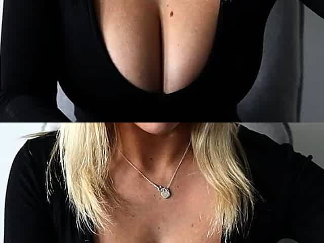 Big boob brunette masturbates on webcam