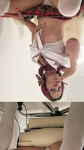 Schoolgirl Outfit and Smoking While Playing with My Body.
