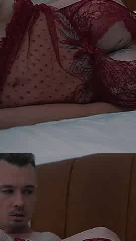 Step Mom Waiting Husband, but Shares Bed with Step Son Till Huge Facial After Unexpected Cum Inside