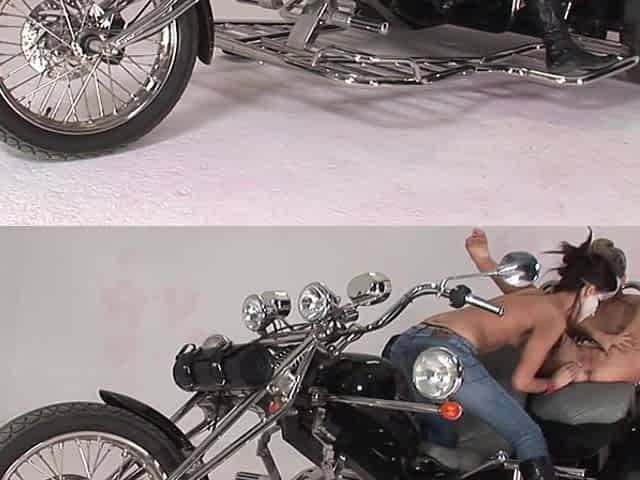 Two French Sluts Play with Toys on the Bike