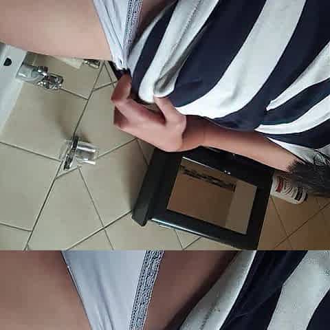 Angel pissing selfie and licking the WC clean