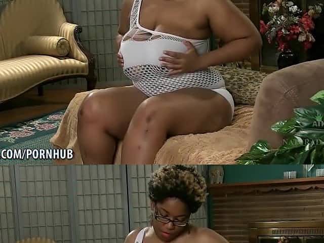 Misty fingers her large bushy vagina
