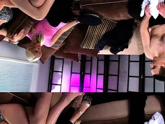 Unbelievable blonde and brunette threesome