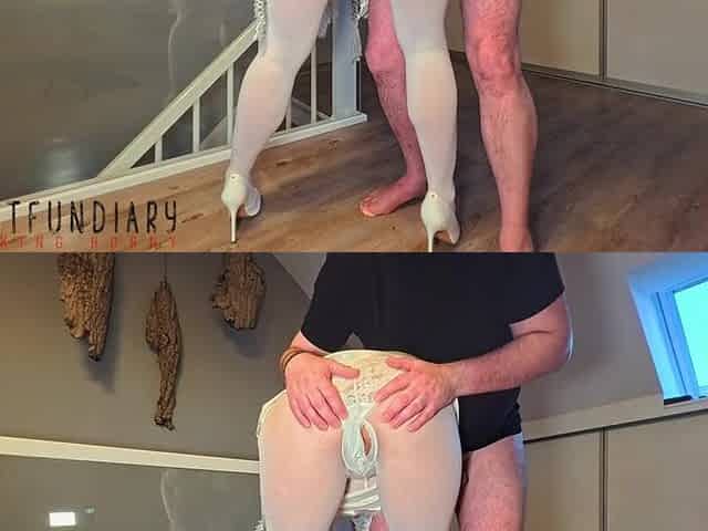 nasty bride in white hose gloryhole has bang and gets cum on stockings bang - projectfundiary