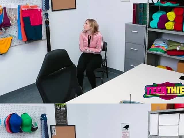 This Sexy Shoplifter Teen 18+ Knows How To Please Horny Officers