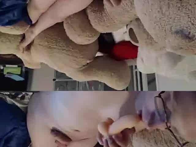 Cum whilst sucking petite toy (No sound)