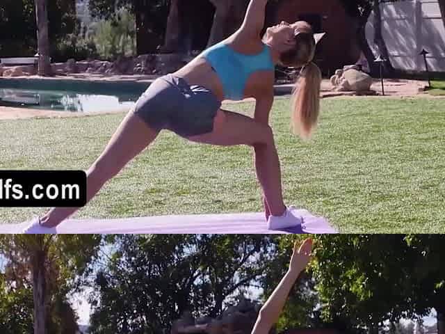 Breasty blond stepmom drilled after her workout