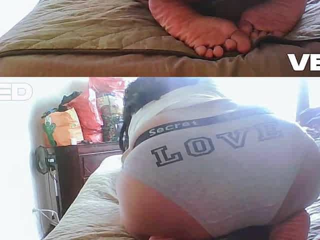 SOUTH AFRO Creamy Cunt Gray Panty's Taking 12 Inch Large Penis Neighbour Creaming