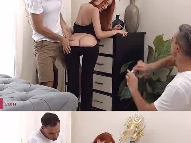 No One In Two Friends Share Redhead Beauty Wth Double Penetration