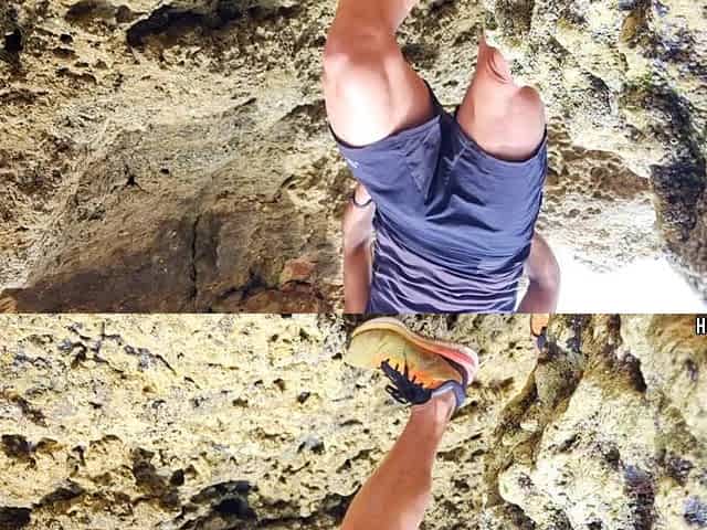 Sports chap wanking on a public beach - risky but so worthy to do