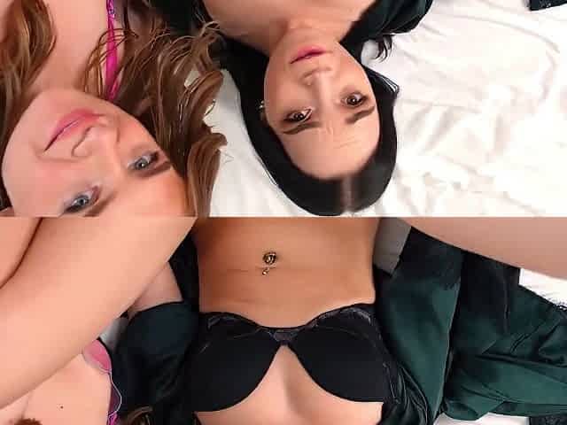 Two Young Girlfriends Invite Their Friend To Have A