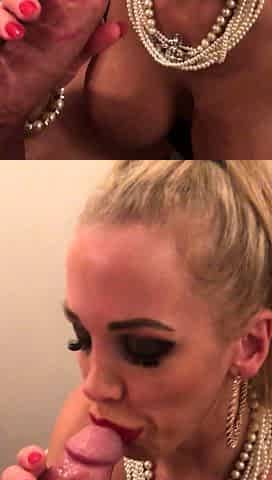 Blonde Chikita shows off her big boobs and bush