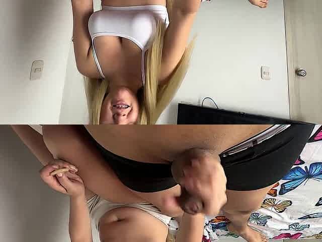 My Large Booty Blond Stepsister Walks Into My Room Whilst I'm Practicing How To Put On A Cock rubber